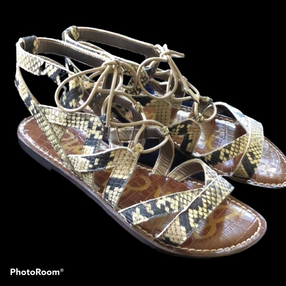 Sam Edelman Gemma Sandals Edgy Snakeskin 6 NWOB - Picture 1 of 7